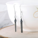 Load image into Gallery viewer, 925 Sterling Silver Tassel Earrings,  Multi-Strand Snake-Cut Italian Chain Tassel Earrings,  Fishhook Tassel Earrings, Oxidize Tassel Earrings
