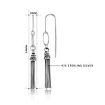 Load image into Gallery viewer, 925 Sterling Silver Tassel Earrings,  Multi-Strand Snake-Cut Italian Chain Tassel Earrings,  Fishhook Tassel Earrings, Oxidize Tassel Earrings
