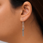 Load image into Gallery viewer, 925 Sterling Silver Tassel Earrings,  Multi-Strand Snake-Cut Italian Chain Tassel Earrings,  Fishhook Tassel Earrings, Oxidize Tassel Earrings