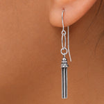 Load image into Gallery viewer, 925 Sterling Silver Tassel Earrings,  Multi-Strand Snake-Cut Italian Chain Tassel Earrings,  Fishhook Tassel Earrings, Oxidize Tassel Earrings