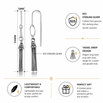 Load image into Gallery viewer, 925 Sterling Silver Tassel Earrings,  Multi-Strand Snake-Cut Italian Chain Tassel Earrings,  Fishhook Tassel Earrings, Oxidize Tassel Earrings