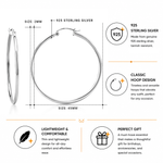 Load image into Gallery viewer, 925 Sterling Silver Hoops Earrings, Round Hoop Earrings, Classic Hoop Earrings, Everyday Earrings, Latch Back Hoop Earrings