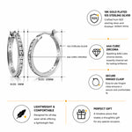 Load image into Gallery viewer, 925 Sterling Silver Inside Out Hoop Earrings for Women, 25mm Hypoallergenic Hoops with AAA Cubic Zirconia, Pave CZ Hinged Hoop Jewelry Gift