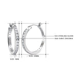 Load image into Gallery viewer, 925 Sterling Silver CZ Hoop Earrings, High Quality Silver CZ Hoops, Classic Hoops Earring, Channel Set Round CZ Silver Hoop Earrings

