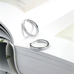 Load image into Gallery viewer, 925 Sterling Silver Inside Outside Cz Hoop Earring, Huggie Hoop Earrings, Classic Cz Hoop Earring, Hoop Earrings, Hoop Earrings Jewelry
