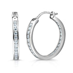 Load image into Gallery viewer, 925 Sterling Silver Inside Outside Cz Hoop Earring, Huggie Hoop Earrings, Classic Cz Hoop Earring, Hoop Earrings, Hoop Earrings Jewelry
