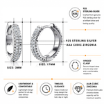 Load image into Gallery viewer, 925 Sterling Silver Huggie, Hoop Huggie Earrings, Huggie Pave Setting, Hoop Huggie Earrings, Huggies For Girls, Silver Huggie Earrings