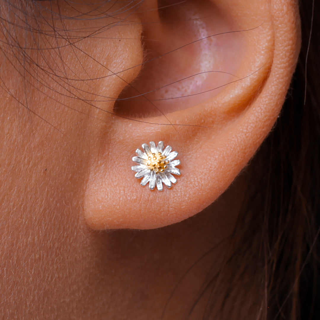 925 Sterling Silver Flower Earrings, Daisy Studs, Flower Studs Earring, Flower Studs, Flower Studs For Gift, Daisy Flower Stud Earrings