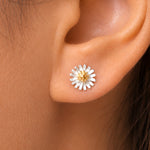 Load image into Gallery viewer, 925 Sterling Silver Flower Earrings, Daisy Studs, Flower Studs Earring, Flower Studs, Flower Studs For Gift, Daisy Flower Stud Earrings