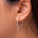 Load image into Gallery viewer, 925 Sterling Silver Hoop Earrings, Round Silver Hoops, High Quality Sterling Hoops, Classic Hoops, Everyday Hoops Earrings
