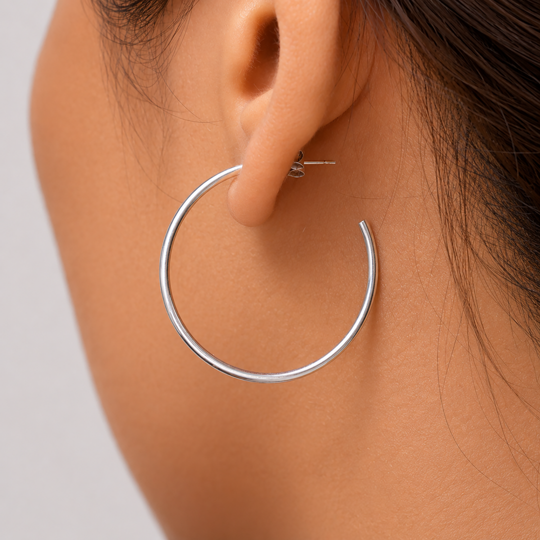 925 Sterling Silver Hoop Earrings, Round Silver Hoops, High Quality Sterling Hoops, Classic Hoops, Everyday Hoops Earrings
