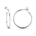 Load image into Gallery viewer, 925 Sterling Silver Hoop Earrings, Round Silver Hoops, High Quality Sterling Hoops, Classic Hoops, Everyday Hoops Earrings
