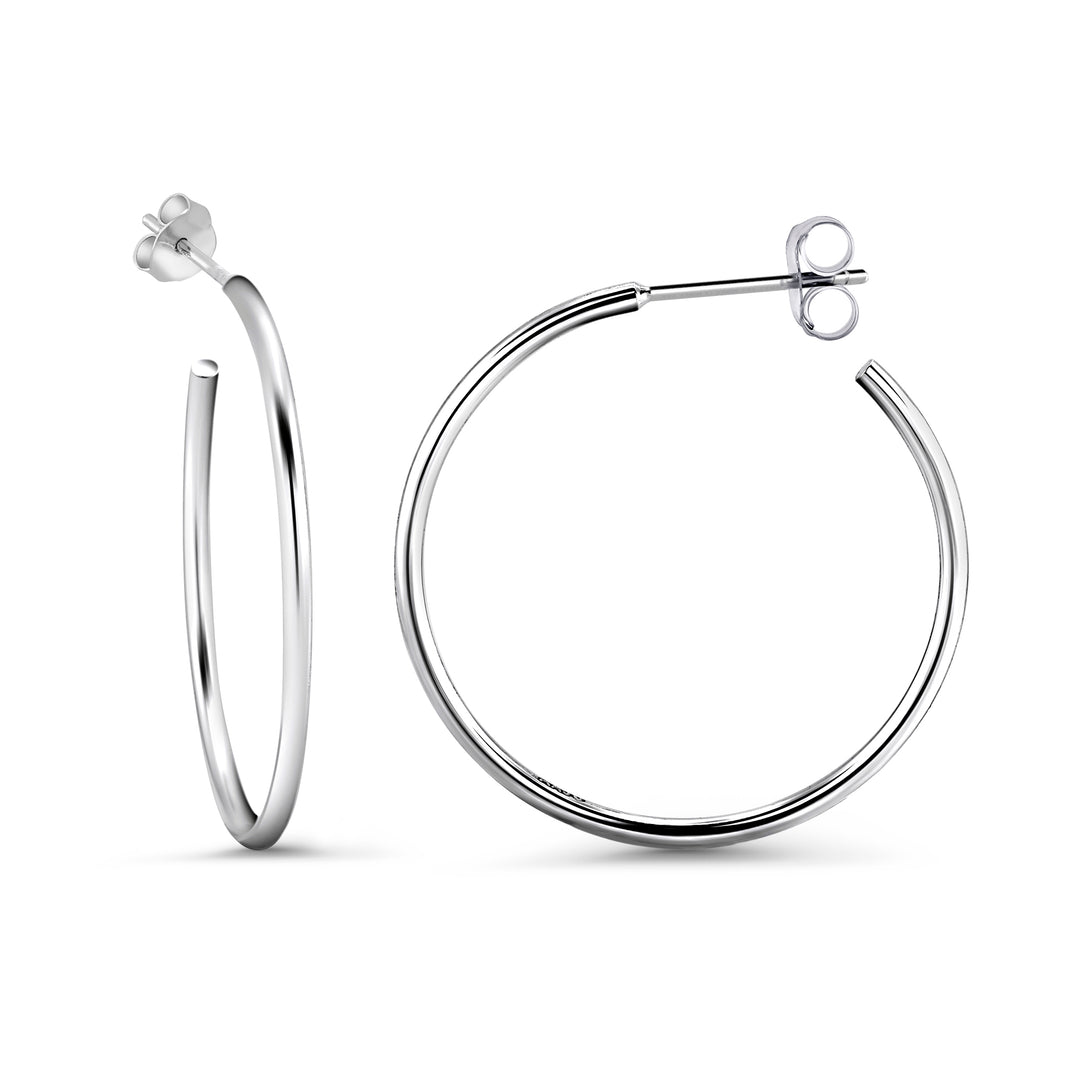 925 Sterling Silver Hoop Earrings, Round Silver Hoops, High Quality Sterling Hoops, Classic Hoops, Everyday Hoops Earrings