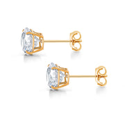 10K Solid 6MM Gold Studs for Women, 10K Gold Studs, Dailywear Gold Studs,Classic Gold Studs Earrings, 10K Basket Setting Studs