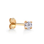 Load image into Gallery viewer, 10K Solid Gold Cartilage Single 2mm Stud, Dailywear Cz Gold Stud, Tiny Stud Earrings, CZ Earrings, Cartilage Stud, 10K Tiny Stud, 10K Gold Stud
