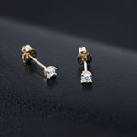 Load image into Gallery viewer, 10K Solid 3MM Gold Studs for Women, Gold CZ Studs, Tiny Studs Earrings, CZ Earrings, Cartilage Studs, 10K Tiny Gold Stud, 10K Yellow Gold Studs
