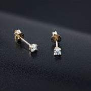 10K Solid 3MM Gold Studs for Women, Gold CZ Studs, Tiny Studs Earrings, CZ Earrings, Cartilage Studs, 10K Tiny Gold Stud, 10K Yellow Gold Studs