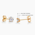 Load image into Gallery viewer, 10K Solid 3MM Gold Studs for Women, Gold CZ Studs, Tiny Studs Earrings, CZ Earrings, Cartilage Studs, 10K Tiny Gold Stud, 10K Yellow Gold Studs
