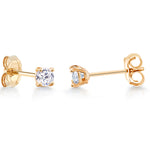 Load image into Gallery viewer, 10K Solid Yellow Gold 6MM, 5MM ,4MM, 3MM &amp; 2MM Studs, Gold CZ Earrings, Cartilage Studs, 10K Tiny Gold Stud
