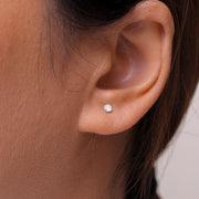 10K Solid Gold Cartilage Single 2mm Stud, Dailywear Cz Gold Stud, Tiny Stud Earrings, CZ Earrings, Cartilage Stud, 10K Tiny Stud, 10K Gold Stud