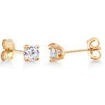 Load image into Gallery viewer, 10K Solid Yellow Gold 6MM, 5MM ,4MM, 3MM &amp; 2MM Studs, Gold CZ Earrings, Cartilage Studs, 10K Tiny Gold Stud
