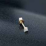 Load image into Gallery viewer, 10K Solid Gold Cartilage Single 2mm Stud, Dailywear Cz Gold Stud, Tiny Stud Earrings, CZ Earrings, Cartilage Stud, 10K Tiny Stud, 10K Gold Stud
