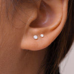 Load image into Gallery viewer, 10K Solid Yellow Gold 6MM, 5MM ,4MM, 3MM &amp; 2MM Studs, Gold CZ Earrings, Cartilage Studs, 10K Tiny Gold Stud
