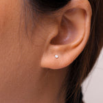 Load image into Gallery viewer, 10K Solid Gold 2MM Cartilage Studs, Gold Tragus Stud, Gold CZ Stud, Tiny Stud Earrings, CZ Earrings, Cartilage Stud, 10K Tiny Stud, 10K Gold Stud
