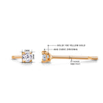 Load image into Gallery viewer, 10K Solid Yellow Gold 6MM, 5MM ,4MM, 3MM &amp; 2MM Studs, Gold CZ Earrings, Cartilage Studs, 10K Tiny Gold Stud
