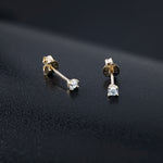 Load image into Gallery viewer, 10K Solid Gold 2MM Cartilage Studs, Gold Tragus Stud, Gold CZ Stud, Tiny Stud Earrings, CZ Earrings, Cartilage Stud, 10K Tiny Stud, 10K Gold Stud
