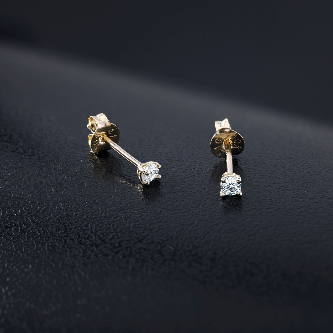 10K Solid Gold 2MM Cartilage Studs, Gold Tragus Stud, Gold CZ Stud, Tiny Stud Earrings, CZ Earrings, Cartilage Stud, 10K Tiny Stud, 10K Gold Stud