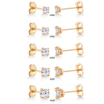 Load image into Gallery viewer, 10K Solid Yellow Gold 6MM, 5MM ,4MM, 3MM &amp; 2MM Studs, Gold CZ Earrings, Cartilage Studs, 10K Tiny Gold Stud
