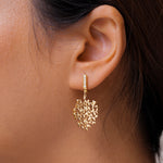 Load image into Gallery viewer, 925 Sterling Silver Olive Leaf Earrings, Olive Leaf Dangle Earrings, Olive Leaf Gold Plated Silver Earrings,  Olive Leaf Dailywear Earrings
