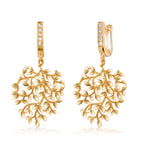 Load image into Gallery viewer, 925 Sterling Silver Olive Leaf Earrings, Olive Leaf Dangle Earrings, Olive Leaf Gold Plated Silver Earrings,  Olive Leaf Dailywear Earrings
