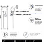 Load image into Gallery viewer, 925 Sterling Silver CZ Dangle Earring, Circle Dangle Earring, Dangle Earring, Cirle CZ Dangle Earring, Dangle Earring, Bezel Setting Earring, Geometric Dangle Earring