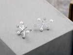 Load image into Gallery viewer, 925 Sterling Silver Pearl And CZ Earrings, Silver Pearl Studs, Pearl Jewelry, June Birthstone Jewelry, Hypoallergenic Stud Earrings
