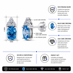 Load image into Gallery viewer, 925 Sterling silver  Blue CZ Earrings, Silver Blue Stone CZ Studs, Simulated Sapphire Studs, September Birthstone Studs, Daily Wear Studs