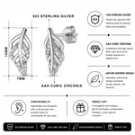 Load image into Gallery viewer, 925 Sterling Silver Leaf Stud Earrings for Women, Dainty Small Earrings with AAA Cubic Zirconia, Nature Inspired Minimalist Jewelry Gift