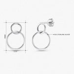 Load image into Gallery viewer, 925 Sterling Silver Double Circle Earrings, Double circle Earrings, Karma Earrings,  Eternity circles Earrings, Daily Wear Earrings
