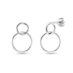 Load image into Gallery viewer, 925 Sterling Silver Double Circle Earrings, Double circle Earrings, Karma Earrings,  Eternity circles Earrings, Daily Wear Earrings
