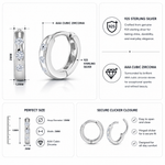 Load image into Gallery viewer, 925 Sterling Silver Cubic Zirconia Huggie Hoop Earrings for Women | Small CZ Cartilage Hoops for Helix &amp; 2nd Hole | Dainty Hypoallergenic Clicker Jewelry