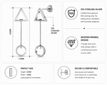 Load image into Gallery viewer, 925 Sterling Silver Geometric Drop Earrings, Circle and Triangle Drop Earrings, Geometric Shape Earrings, Silver Dangle Earrings, Hypoallergenic Earring