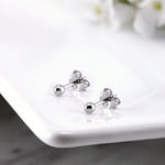 Load image into Gallery viewer, 14K Solid White Gold Classy Ball Cartilage Stud, Gold Tragus Stud, Tiny Stud Earrings, Ball Earrings, Cartilage Stud, 14K Tiny Stud, 14K Gold Stud
