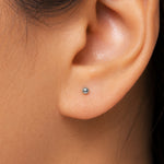 Load image into Gallery viewer, 14K Solid White Gold Classy Ball Cartilage Stud, Gold Tragus Stud, Tiny Stud Earrings, Ball Earrings, Cartilage Stud, 14K Tiny Stud, 14K Gold Stud