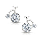 Load image into Gallery viewer, 925 Sterling Silver Studs, Bicycle Stud Earrings, Hypoallergenic Studs, Silver Stud Earrings, Sparkly Stud Earrings, CZ Bicycle Studs
