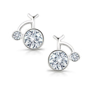 925 Sterling Silver Studs, Bicycle Stud Earrings, Hypoallergenic Studs, Silver Stud Earrings, Sparkly Stud Earrings, CZ Bicycle Studs