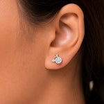 Load image into Gallery viewer, 925 Sterling Silver Studs, Bicycle Stud Earrings, Hypoallergenic Studs, Silver Stud Earrings, Sparkly Stud Earrings, CZ Bicycle Studs