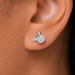 Load image into Gallery viewer, 925 Sterling Silver Studs, Bicycle Stud Earrings, Hypoallergenic Studs, Silver Stud Earrings, Sparkly Stud Earrings, CZ Bicycle Studs