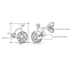 Load image into Gallery viewer, 925 Sterling Silver Studs, Bicycle Stud Earrings, Hypoallergenic Studs, Silver Stud Earrings, Sparkly Stud Earrings, CZ Bicycle Studs
