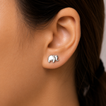 Load image into Gallery viewer, 925 Sterling Silver Elephant Stud Earrings, Silver Elephant Earrings, Elephant stud for Gifts, Hypoallergenic Jewellery, Elephant Studs, Animal Jewelry